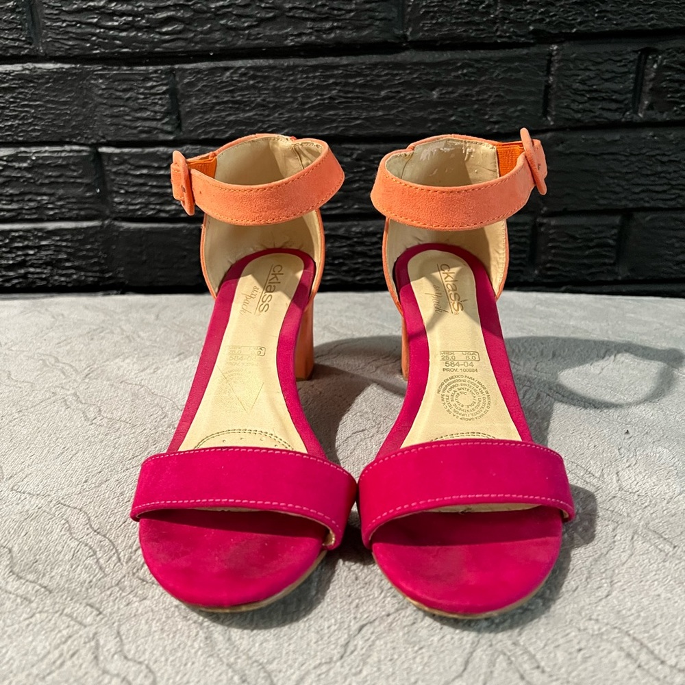 Pink and orange heels